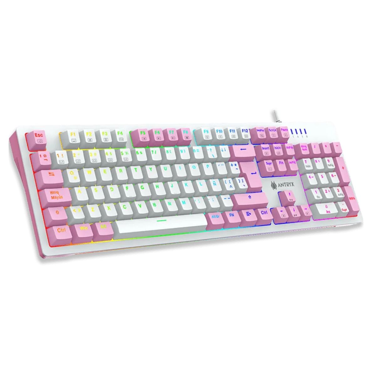 KIT GAMING TECLADO MECANICO + MOUSE ANTRYX GC-5400 PINK, RED SWITCH (AGC-5400PRE-SP) - 2
