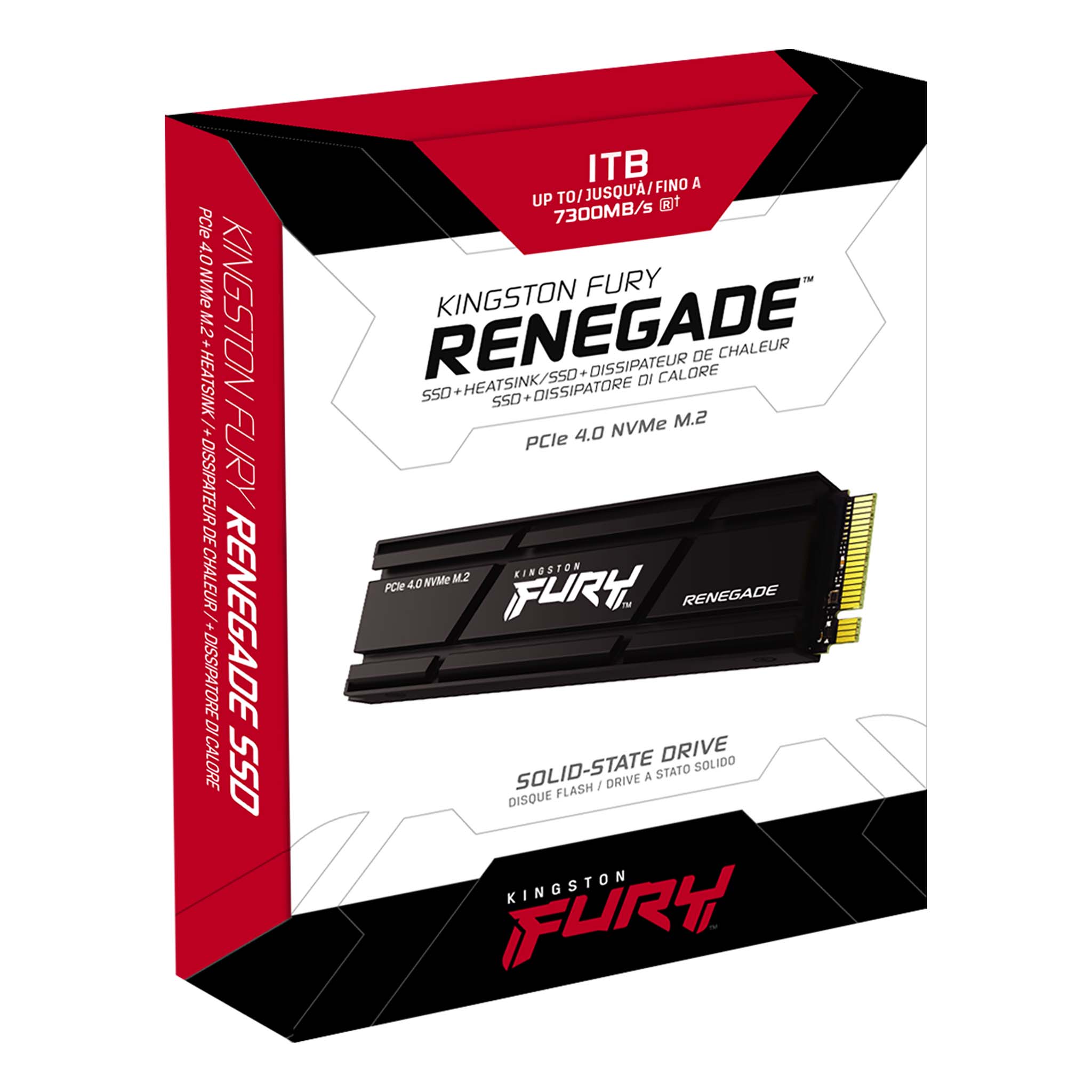 DISCO SSD 1TB KINGSTON FURY RENEGADE PCIE 4.0 M.2 CON DISIPADOR TÉRMICO PARA PC Y PS5 - 1