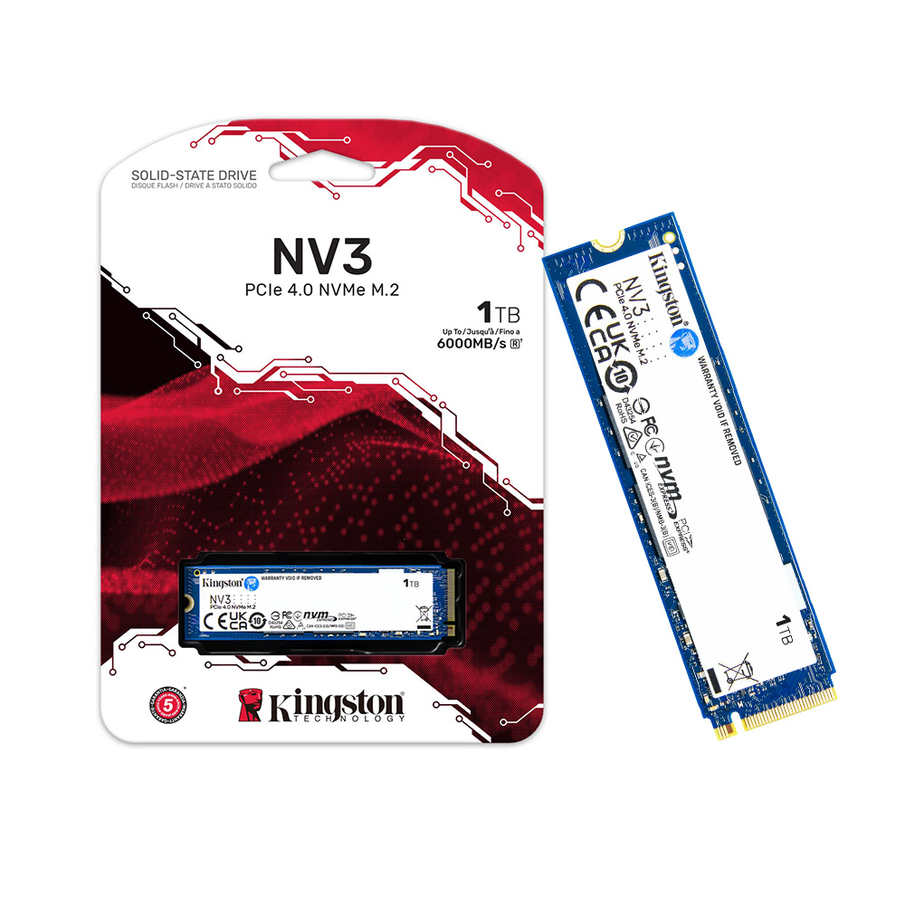 DISCO SÓLIDO 1TB KINGSTON NV3 M.2 2280 NVME PCIE 4.0 SNV3S/1000G - 1