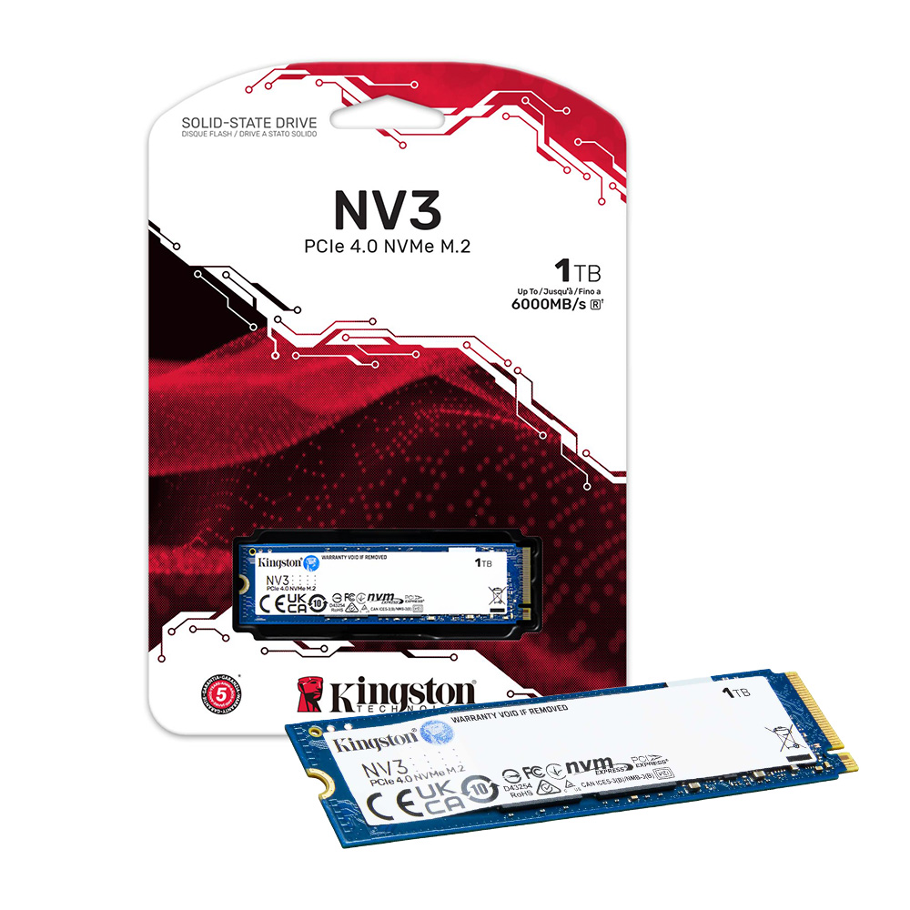 DISCO SÓLIDO 1TB KINGSTON NV3 M.2 2280 NVME PCIE 4.0 SNV3S/1000G - 2