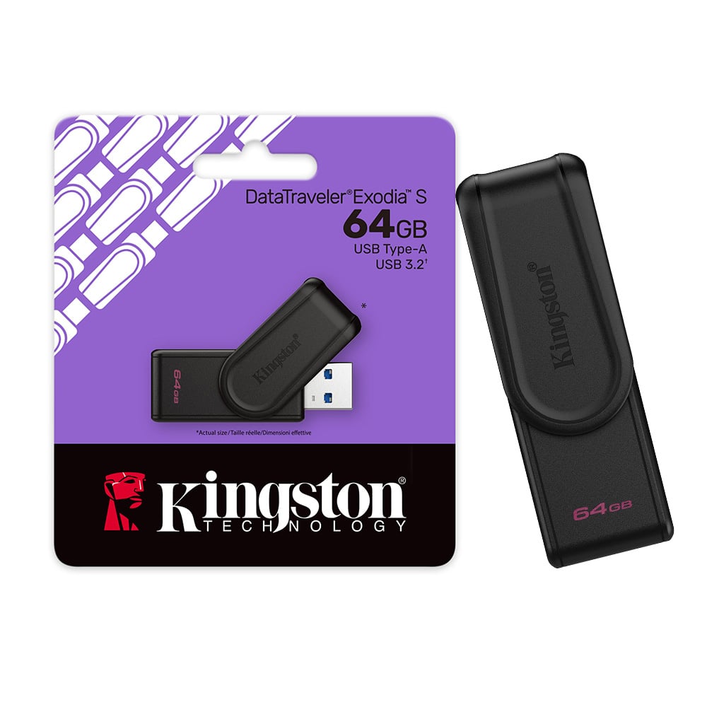 MEMORIA USB KINGSTON DATATRAVELER EXODIA S 64GB USB 3.2 NEGRO DTXS/64GB - 1