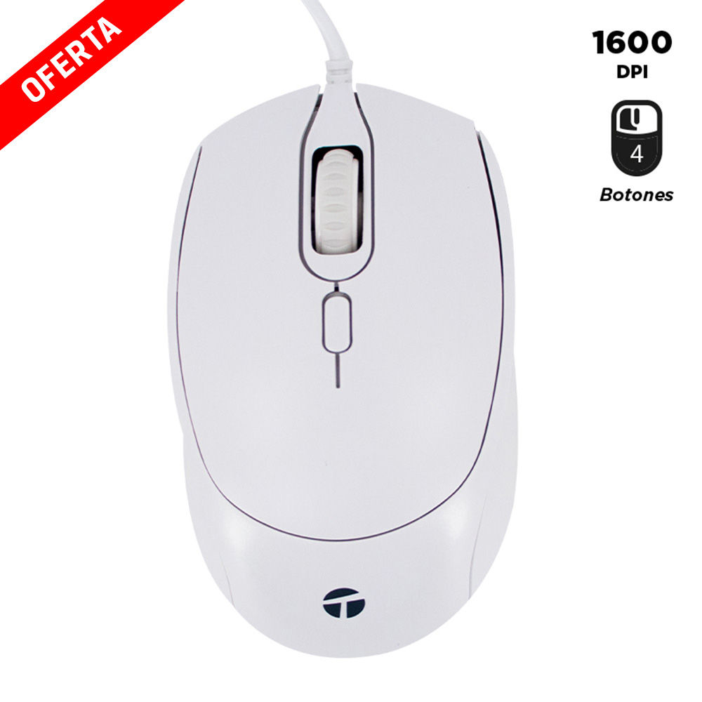 MOUSE ÓPTICO TEROS TE-1225S USB 800 1200 1600 DPI AJUSTABLE - 1