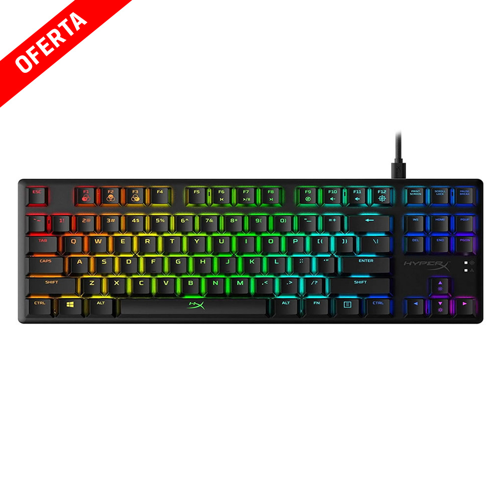 TECLADO GAMER HYPERX ALLOY ORIGINS MECÁNICO RGB SWITCH BLUE ESPAÑOL HX-KB6BLX-LA - 1