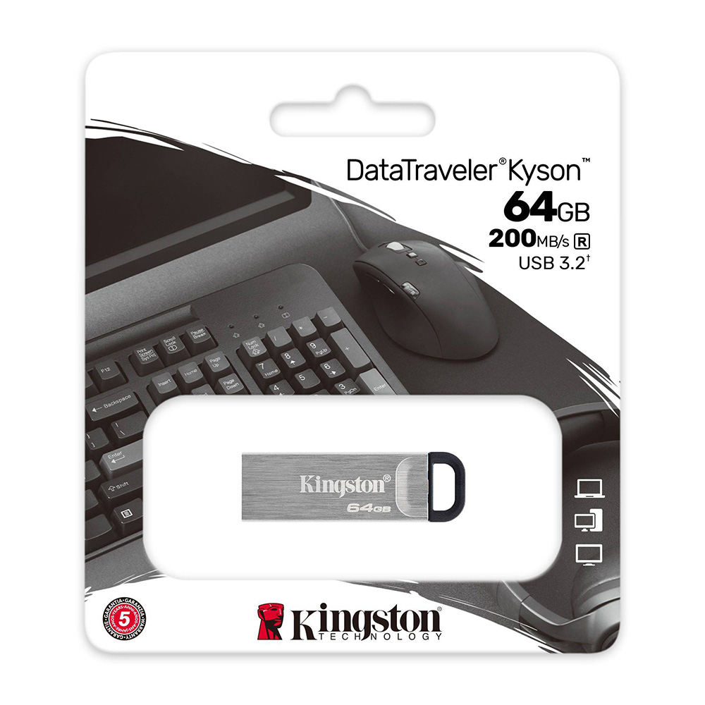 MEMORIA USB 64GB KINGSTON DATATRAVELER KYSON USB 3.2 GEN 1 METAL DTKN/64GB - 1
