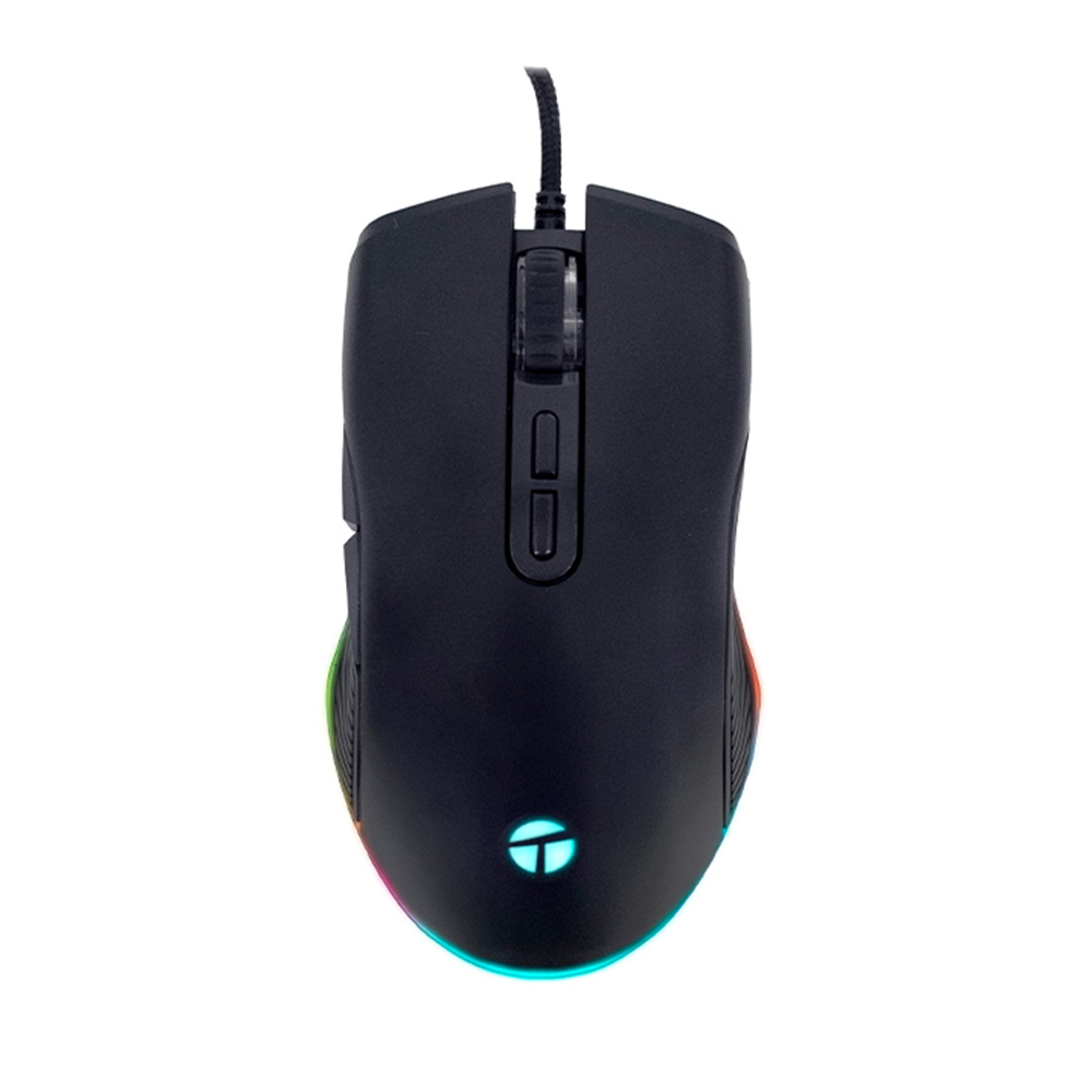 MOUSE GAMER TEROS TE-1233G RGB 7200 DPI 7 BOTONES USB NEGRO ERGONÓMICO - 1