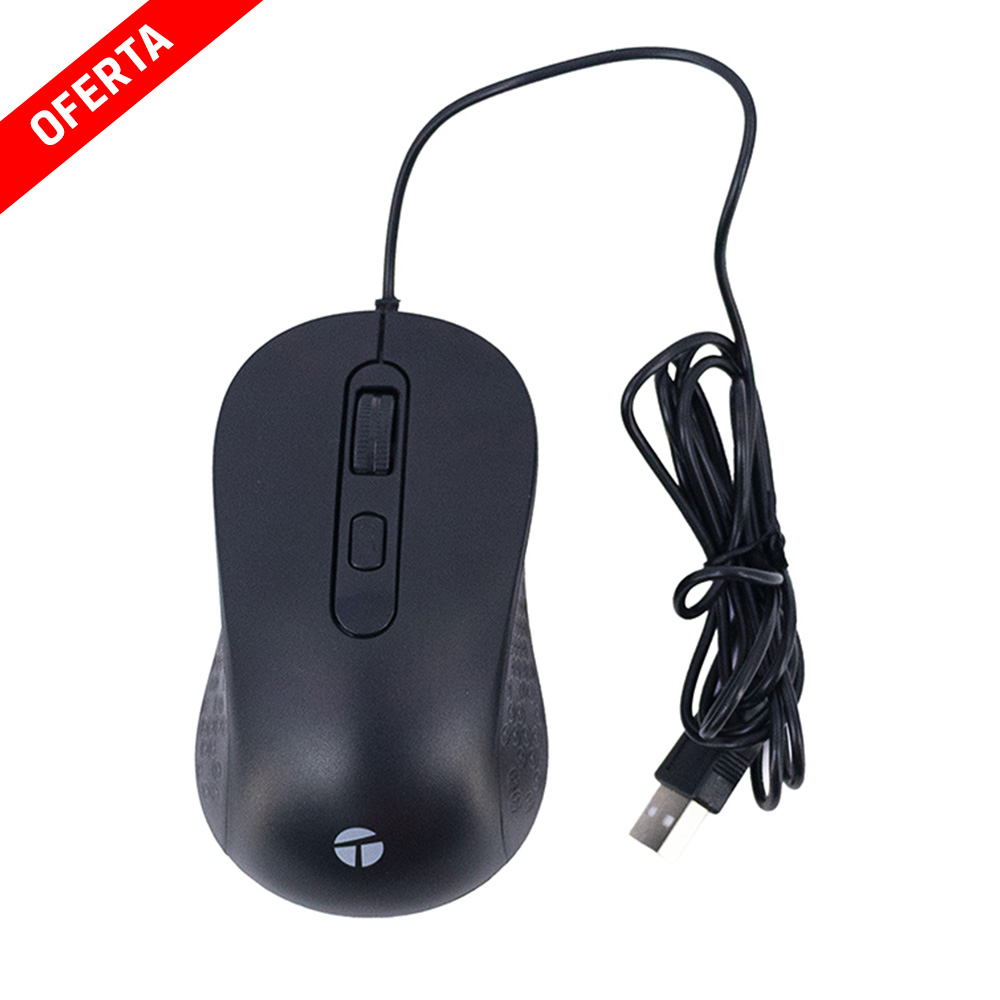 MOUSE ÓPTICO TEROS TE-1229S USB 4 BOTONES NEGRO PRECISIÓN Y COMODIDAD - 1