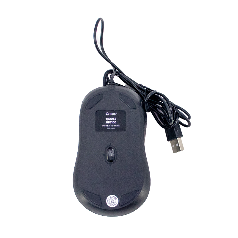MOUSE ÓPTICO TEROS TE-1229S USB 4 BOTONES NEGRO PRECISIÓN Y COMODIDAD - 3