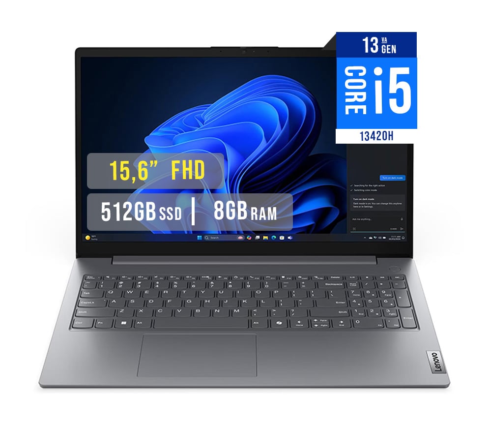 LAPTOP LENOVO V15 G5 IRL INTEL CORE I5 13420H RAM 8GB DISCO 512GB SSD 15.6 FHD FREEDOS 83GW005LLD - 1