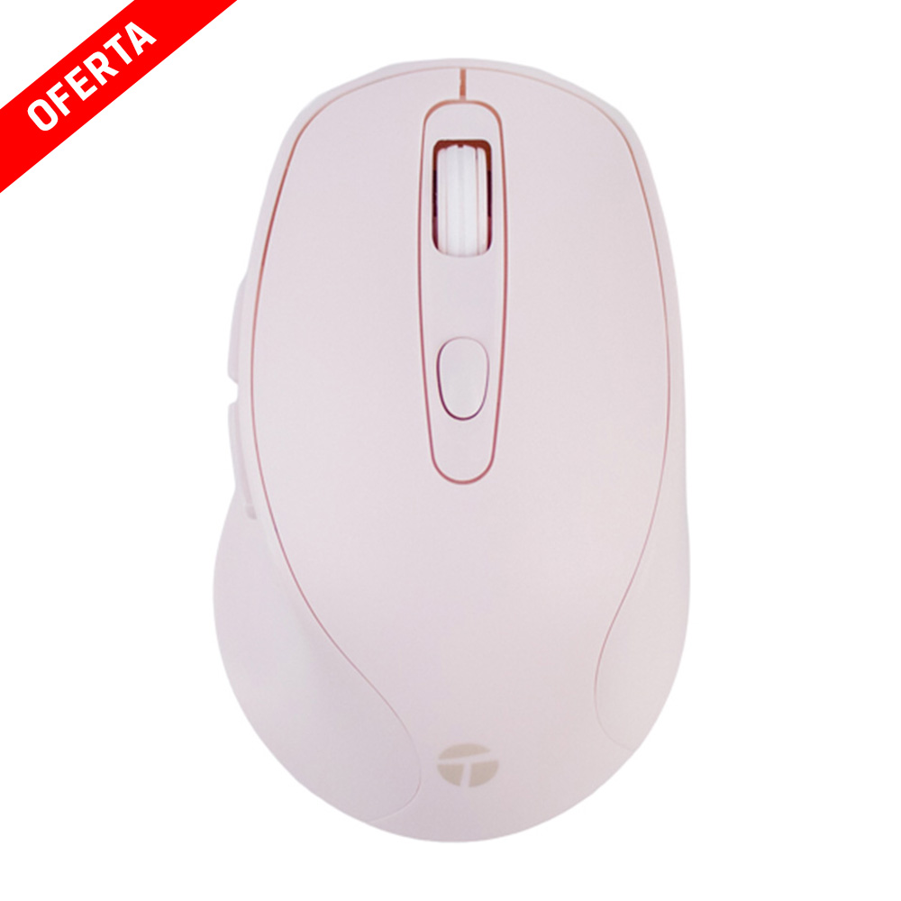 MOUSE INALÁMBRICO TEROS TE-1234S 2.4GHZ 6 BOTONES USB ROSADO - 1