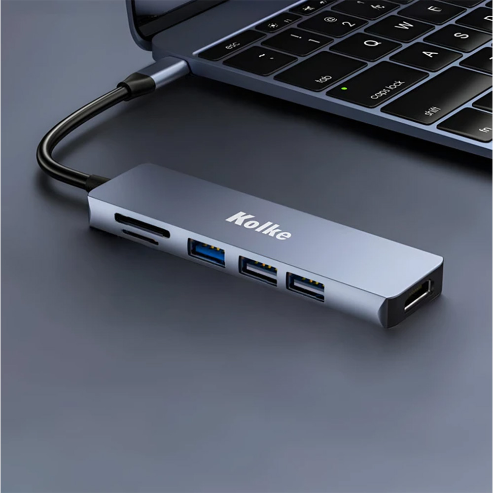 HUB USB C KOLKE 6 EN 1 CON PUERTOS HDMI, USB 3.0, SD Y MICRO SD - 5