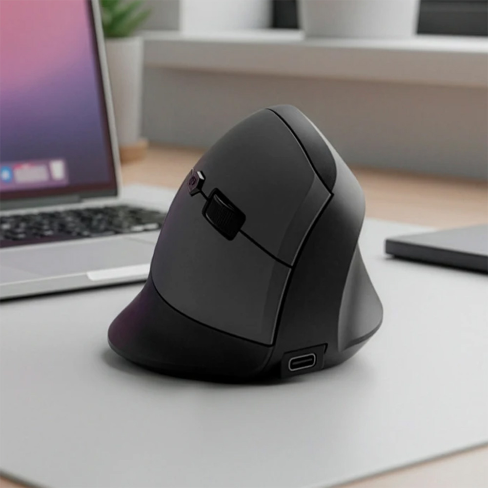 MOUSE INALÁMBRICO VERTICAL KOLKE KEM-752 ERGONÓMICO RECARGABLE 2.4GHZ USB - 7