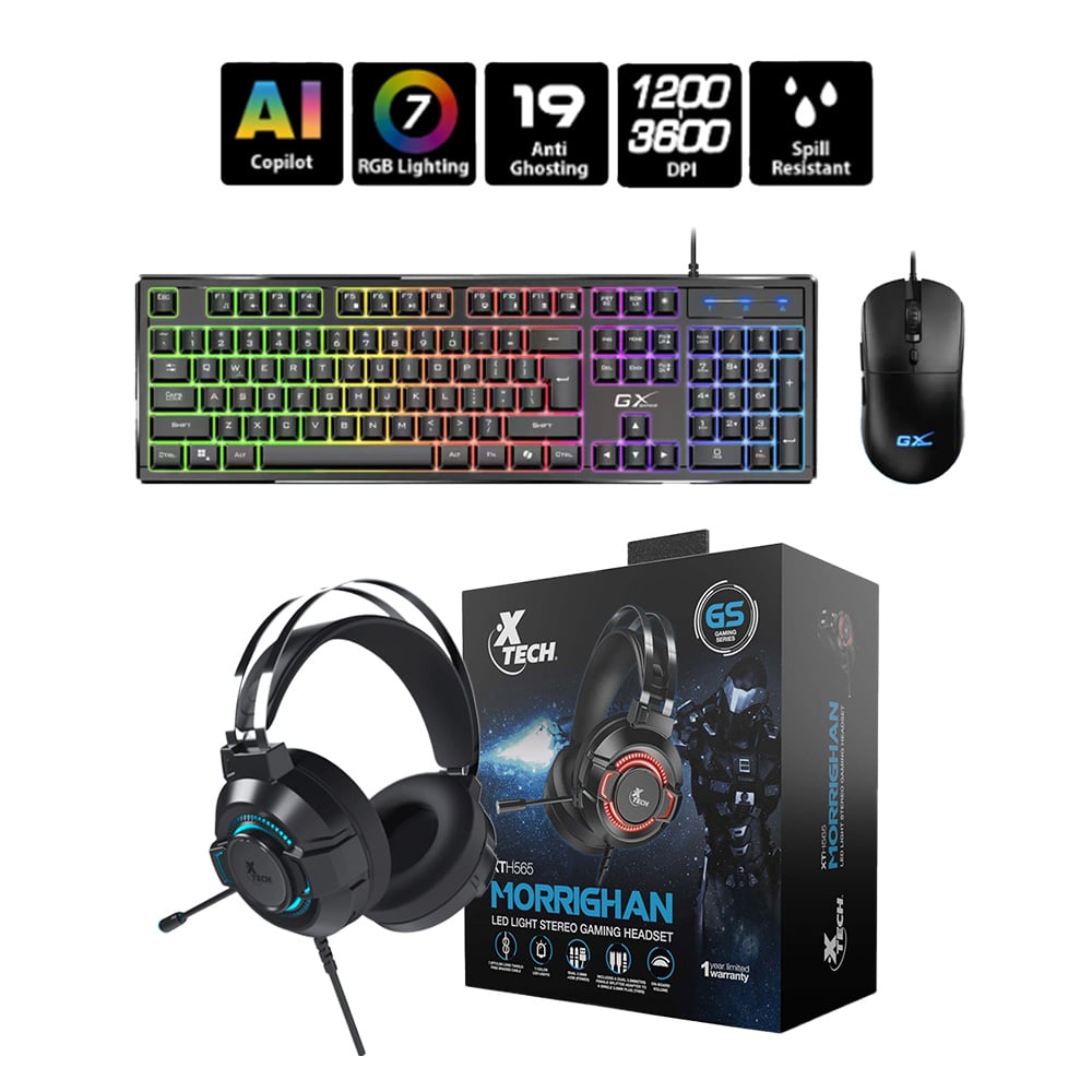 KIT GAMER COMPLETO RGB TECLADO MOUSE Y HEADSET | REGALO PARA PAPÁ - 1