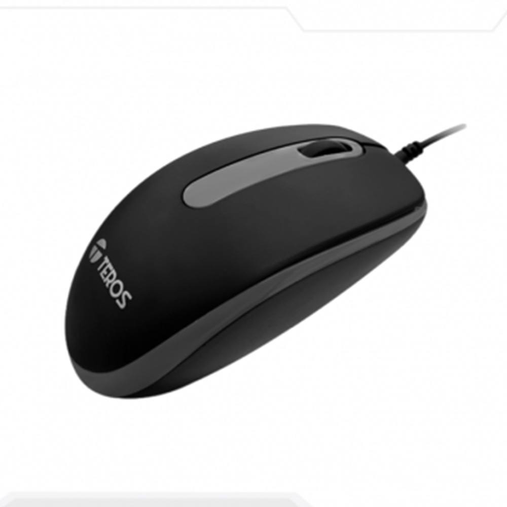 MOUSE ÓPTICO TEROS TE-1222S USB 1600 DPI 4 BOTONES NEGRO PARA PC Y LAPTOP - 1