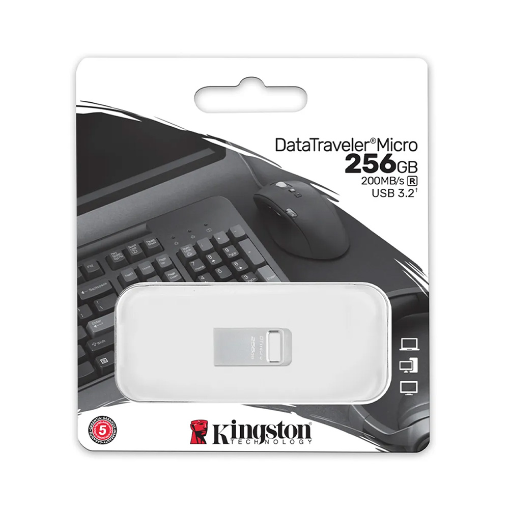 USB KINGSTON DATATRAVELER MICRO 256GB USB 3.2 GEN 1 METÁLICA ULTRAPORTÁTIL DTMC3G2/256GB - 2