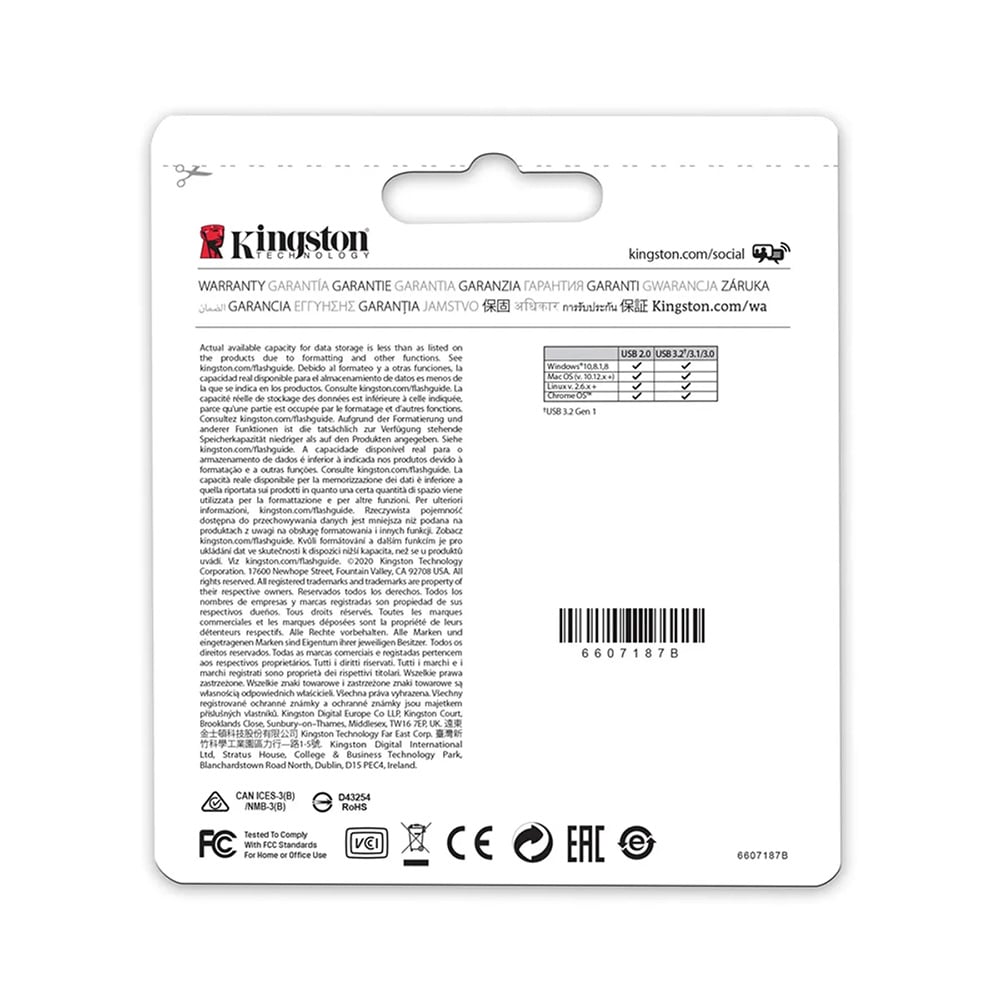 USB KINGSTON DATATRAVELER MICRO 256GB USB 3.2 GEN 1 METÁLICA ULTRAPORTÁTIL DTMC3G2/256GB - 5