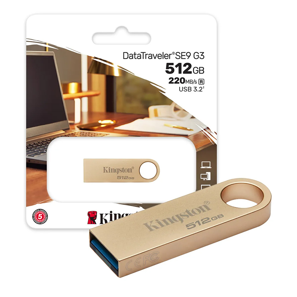 USB DORADO 512GB 3.2 GEN1 KINGSTON DATATRAVELER SE9 G3 - 1