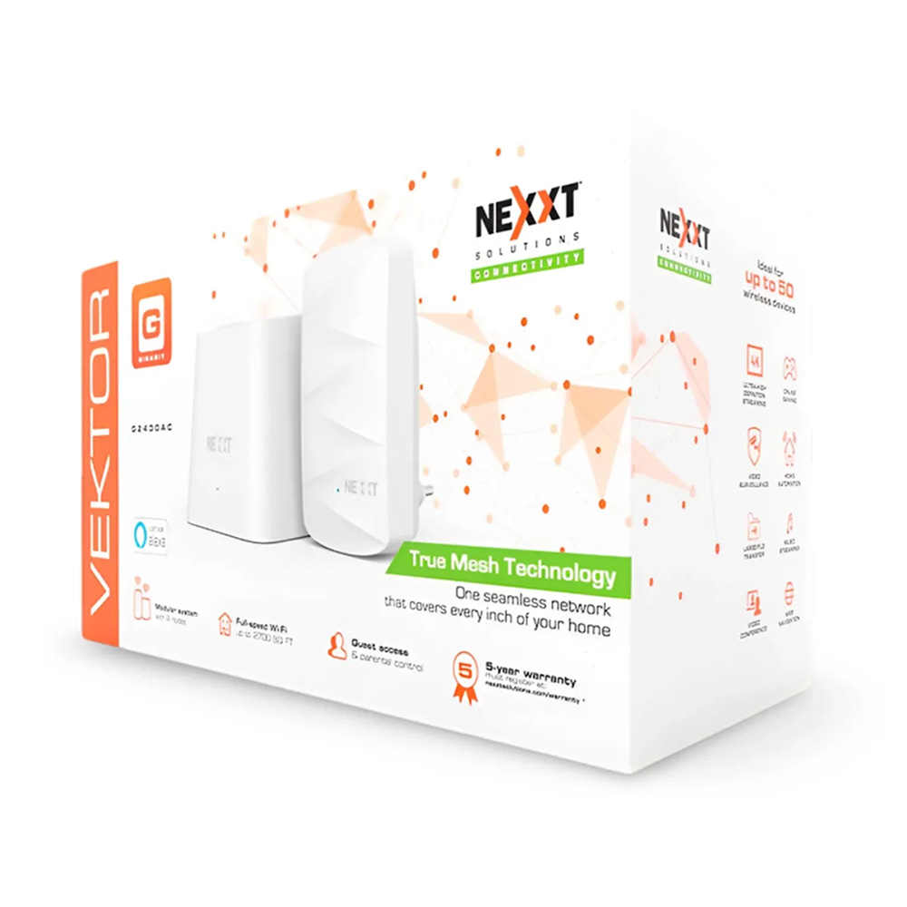 ROUTER MESH NEXXT VEKTOR G2400-AC WIFI 5 DOBLE BANDA AC1200 2 PACK NCM-G2400P - 2