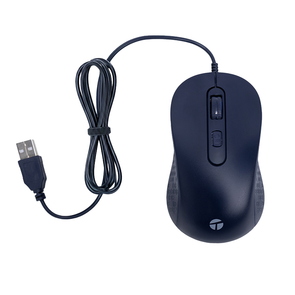 MOUSE ÓPTICO TEROS TE-1243S USB 2000 DPI 4 BOTONES AZUL - 1