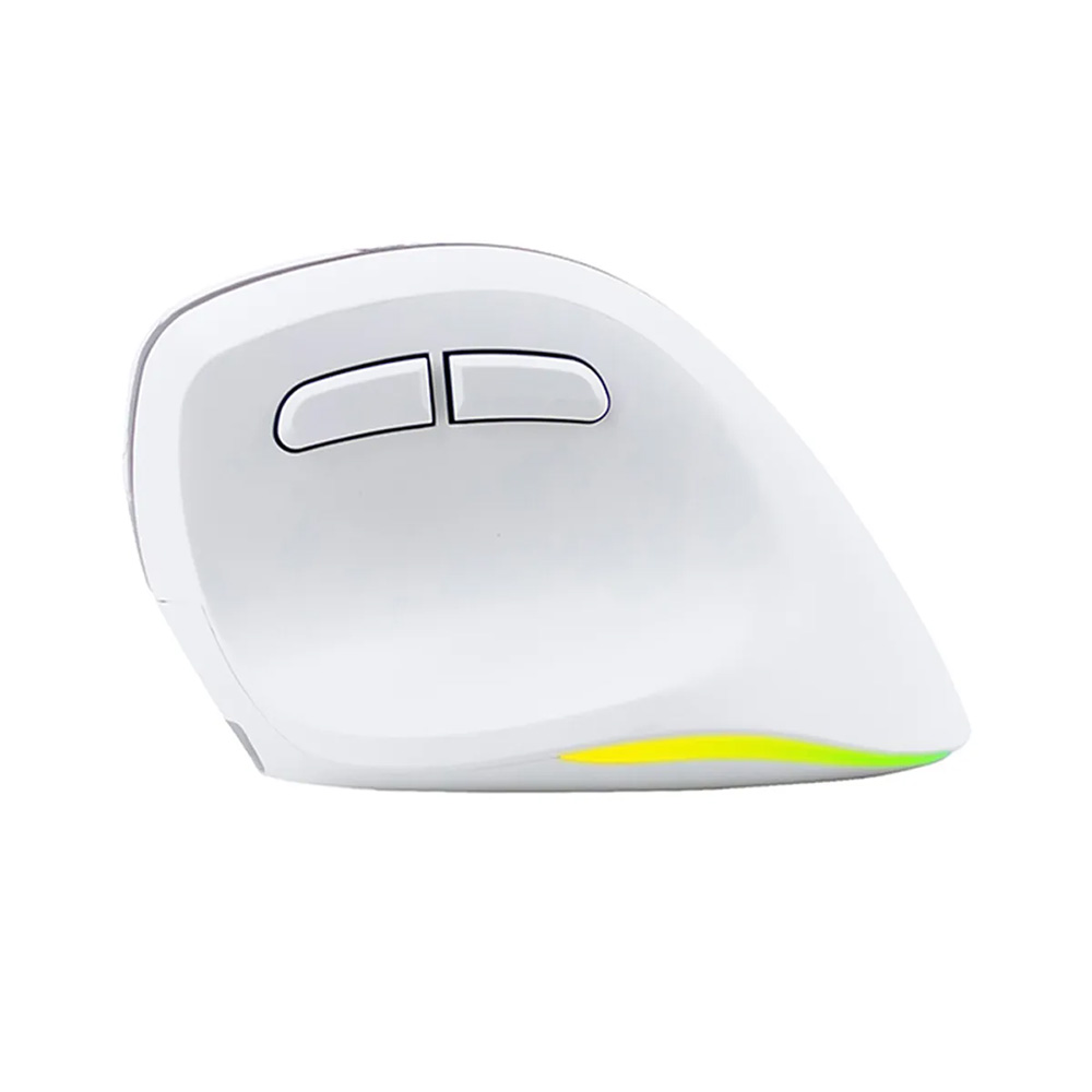 MOUSE INALÁMBRICO ERGONÓMICO TEROS RGB TE-1236S BLANCO 6 BOTONES CON RUEDA - 2
