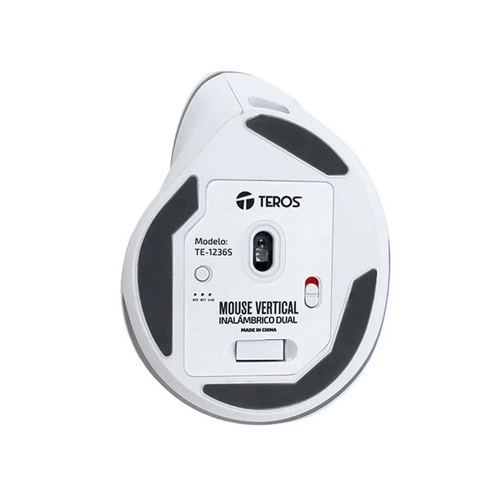 MOUSE INALÁMBRICO ERGONÓMICO TEROS RGB TE-1236S BLANCO 6 BOTONES CON RUEDA - 6