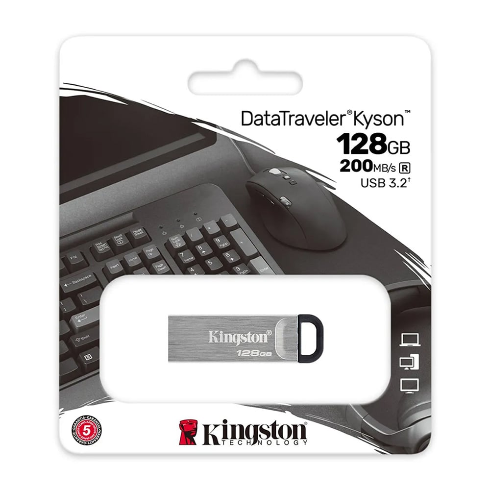 MEMORIA USB KINGSTON DATATRAVELER KYSON 128GB USB 3.2 METAL ALTA VELOCIDAD - 1
