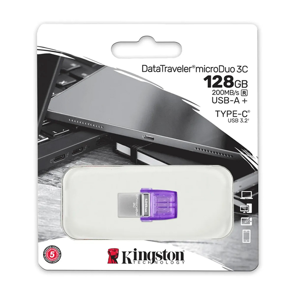 MEMORIA USB KINGSTON DATATRAVELER MICRODUO 128GB USB-A + USB-C DUAL USB 3.2 - 2