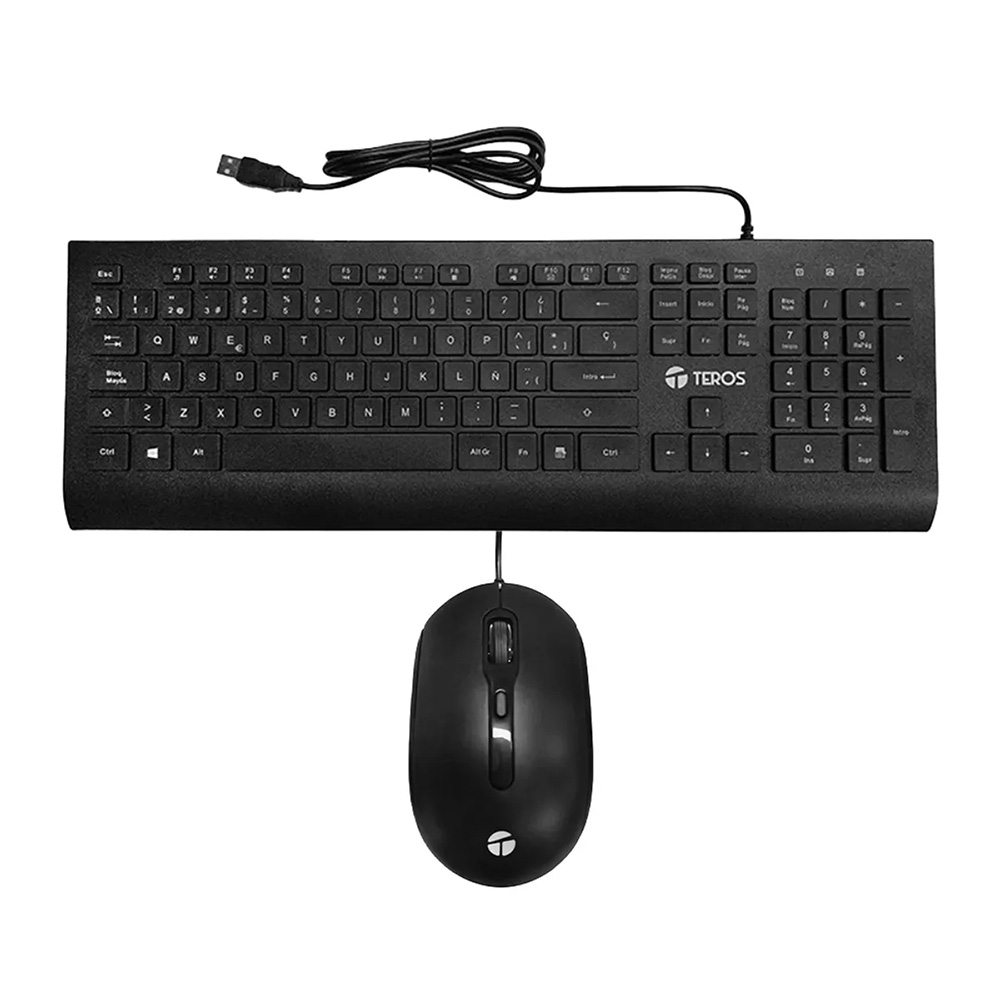 KIT TECLADO Y MOUSE TEROS TE-5010CS USB NEGRO 105 TECLAS 2000 DPI - 1
