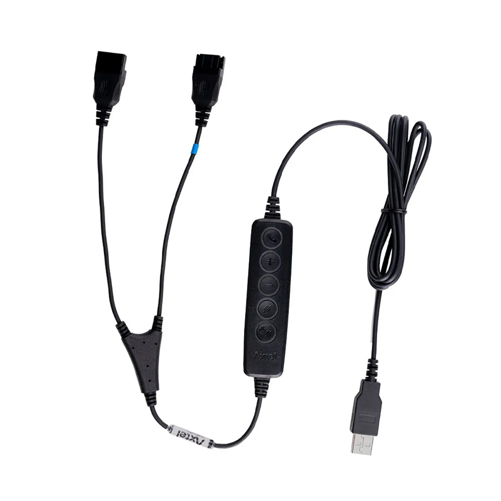CABLE USB-A AXTEL CON CORDÓN DE ENTRENAMIENTO PARA AURICULARES CALL CENTER - 1