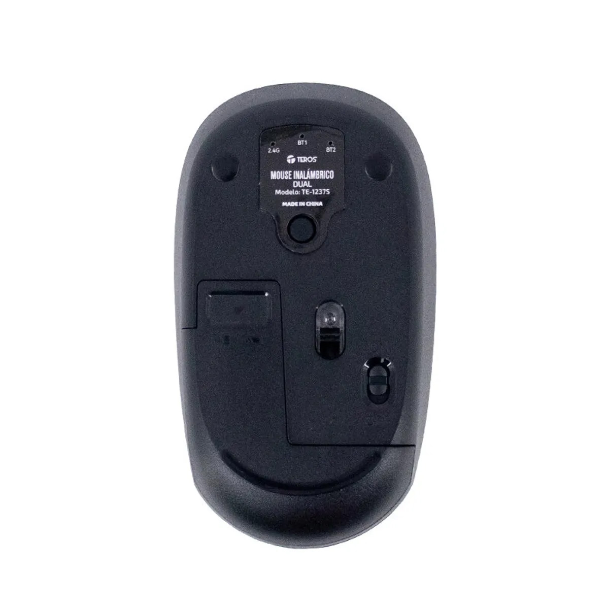 MOUSE INALÁMBRICO TEROS TE-1237S BLUETOOTH 5.0 Y 2.4GHZ USB NEGRO - 4