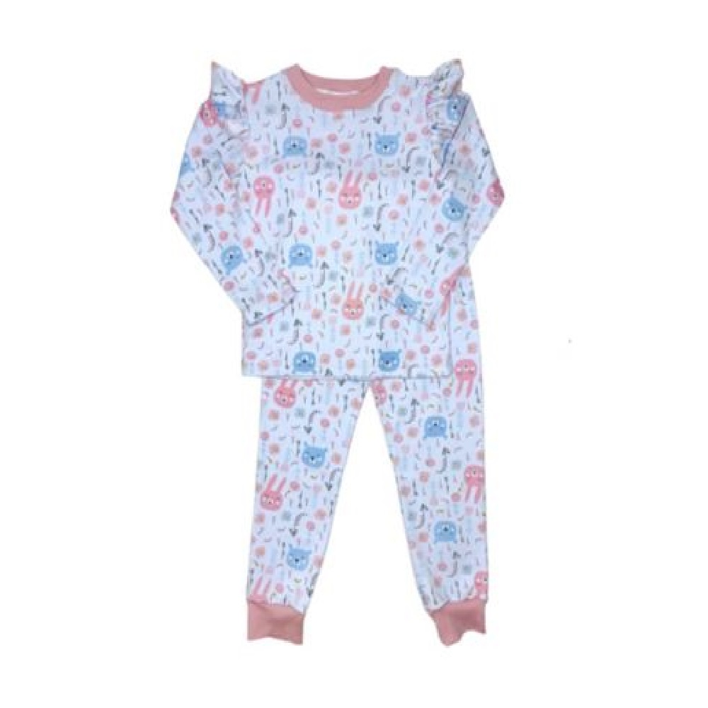 PIJAMA ALGODÓN NIÑA ROSADO CONEJO - 1