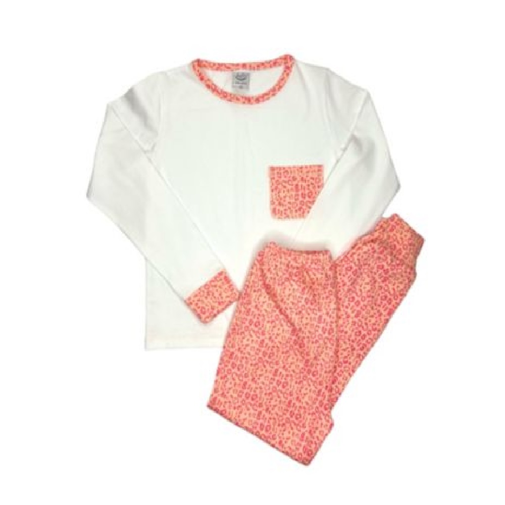 PIJAMA ALGODÓN NIÑA MELÓN ANIMAL PRINT - 1