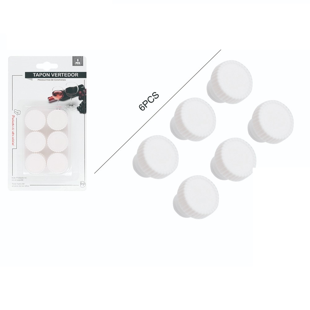 SET DE 6 TAPONES PARA BOTELLA DE VINO - 1