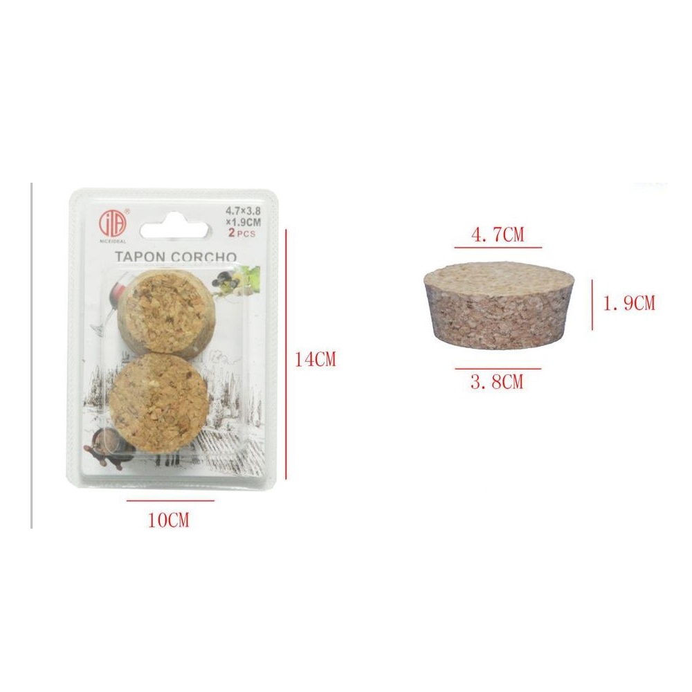 SET DE 3 TAPONES DE CORCHO 6.2 CM - 1