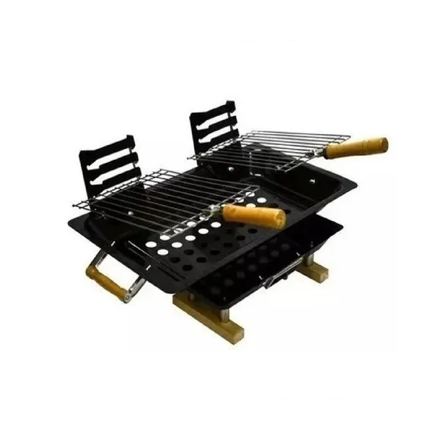 PARRILLERA DOBLE PORTATIL PARA CARBON - 3