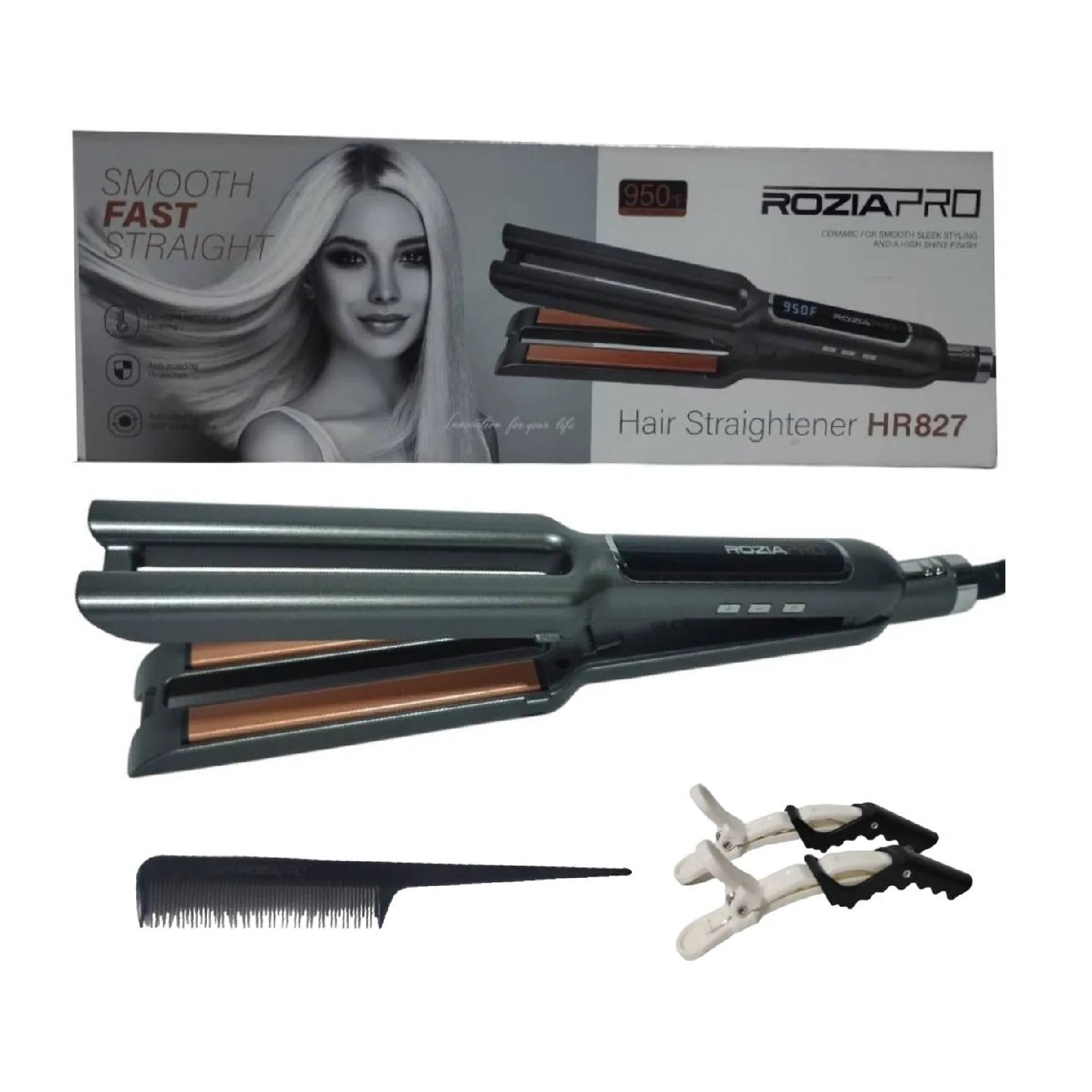 PLANCHA LACEADORA ROZIA PROFESIONAL CERAMICA PARA EL CABELLO HR827 - 2