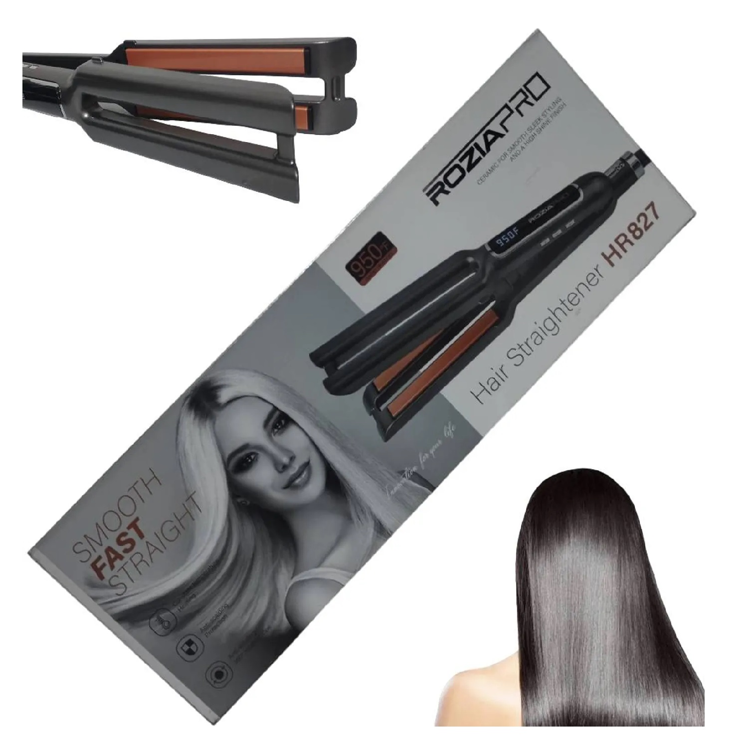 PLANCHA LACEADORA ROZIA PROFESIONAL CERAMICA PARA EL CABELLO HR827 - 4