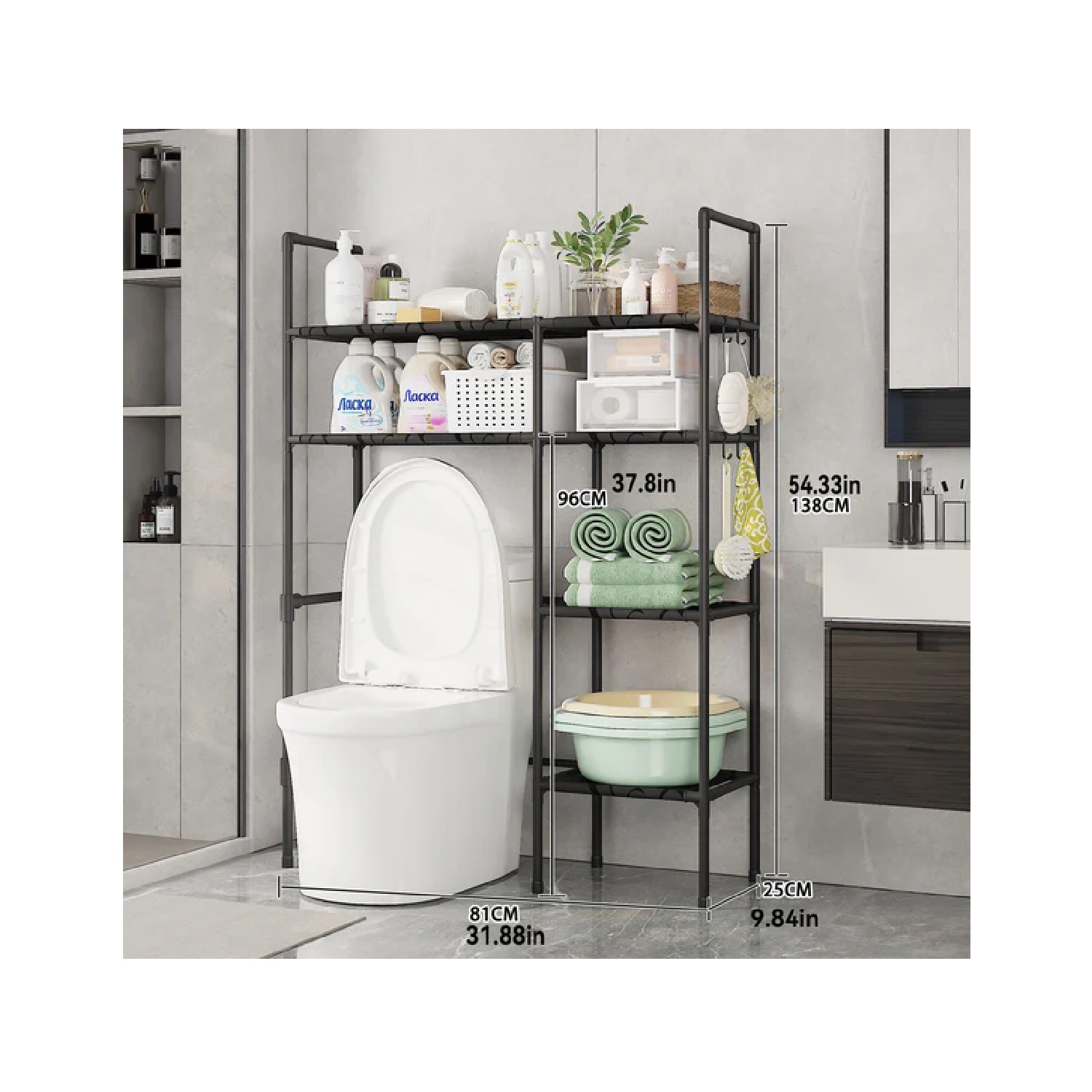 ORGANIZADOR DE BAÑO DE 2 PISOS COLOR BLANCO - 2