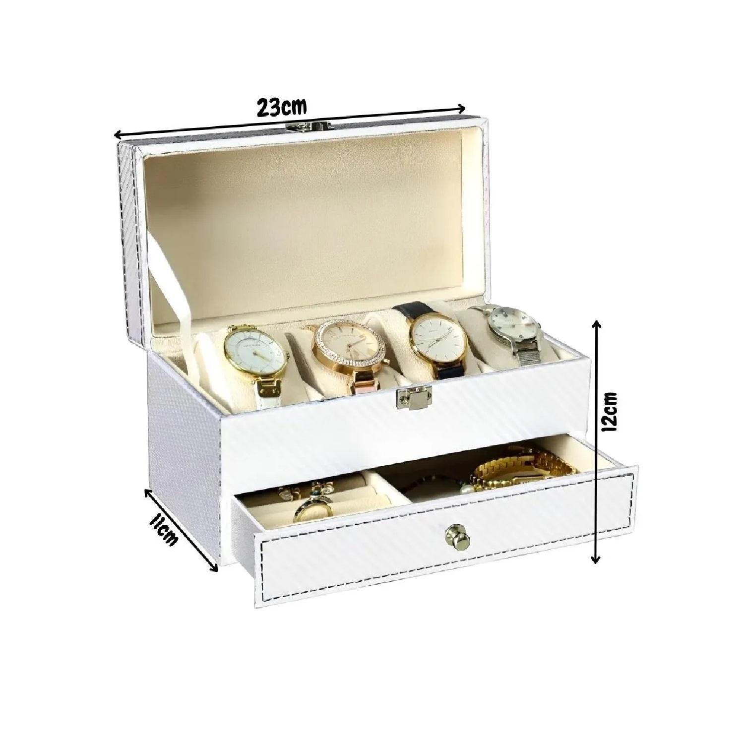 ORGANIZADOR DE RELOJES Y JOYAS DE DOBLE CAPA - 3