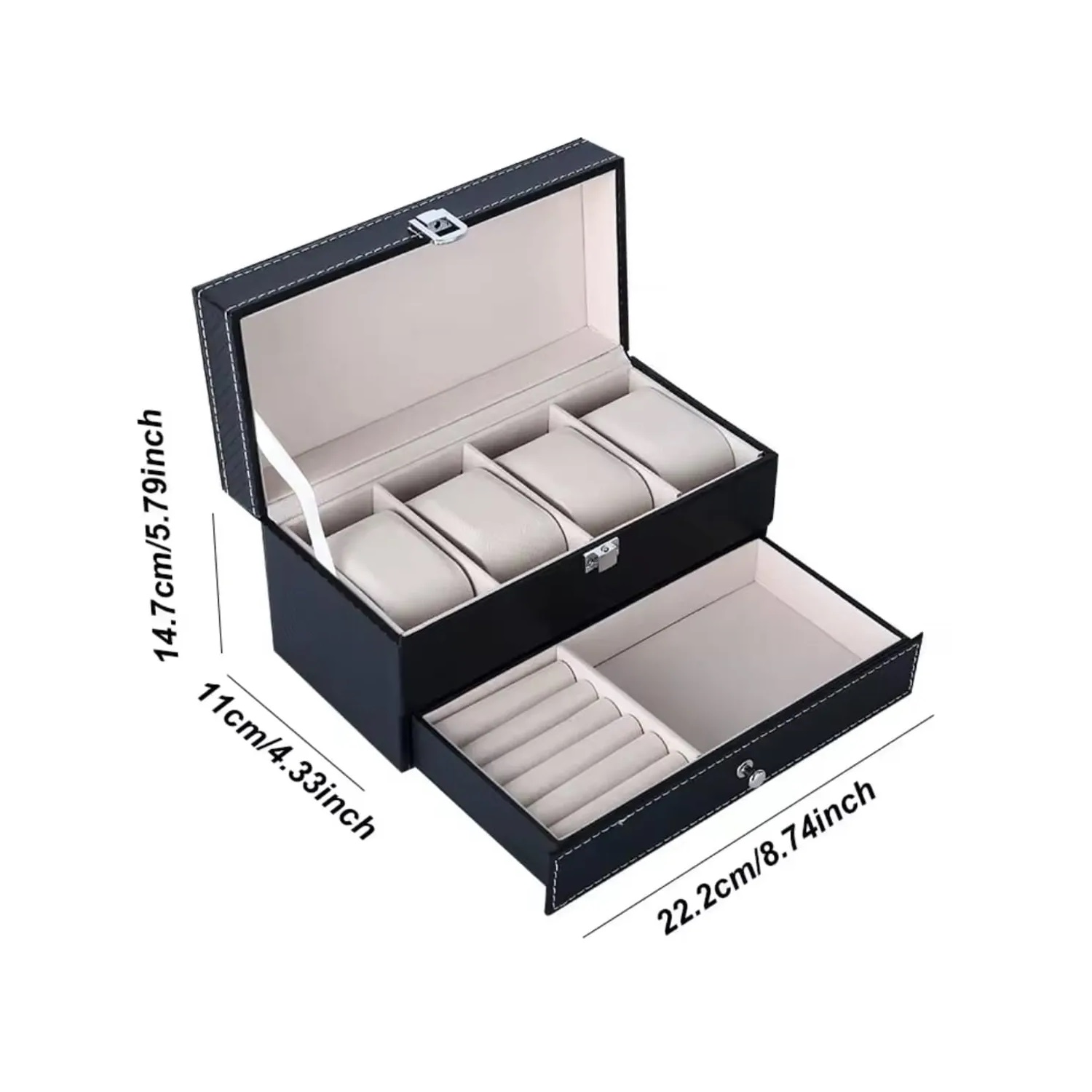 ORGANIZADOR DE RELOJES Y JOYAS DE DOBLE CAPA - 5