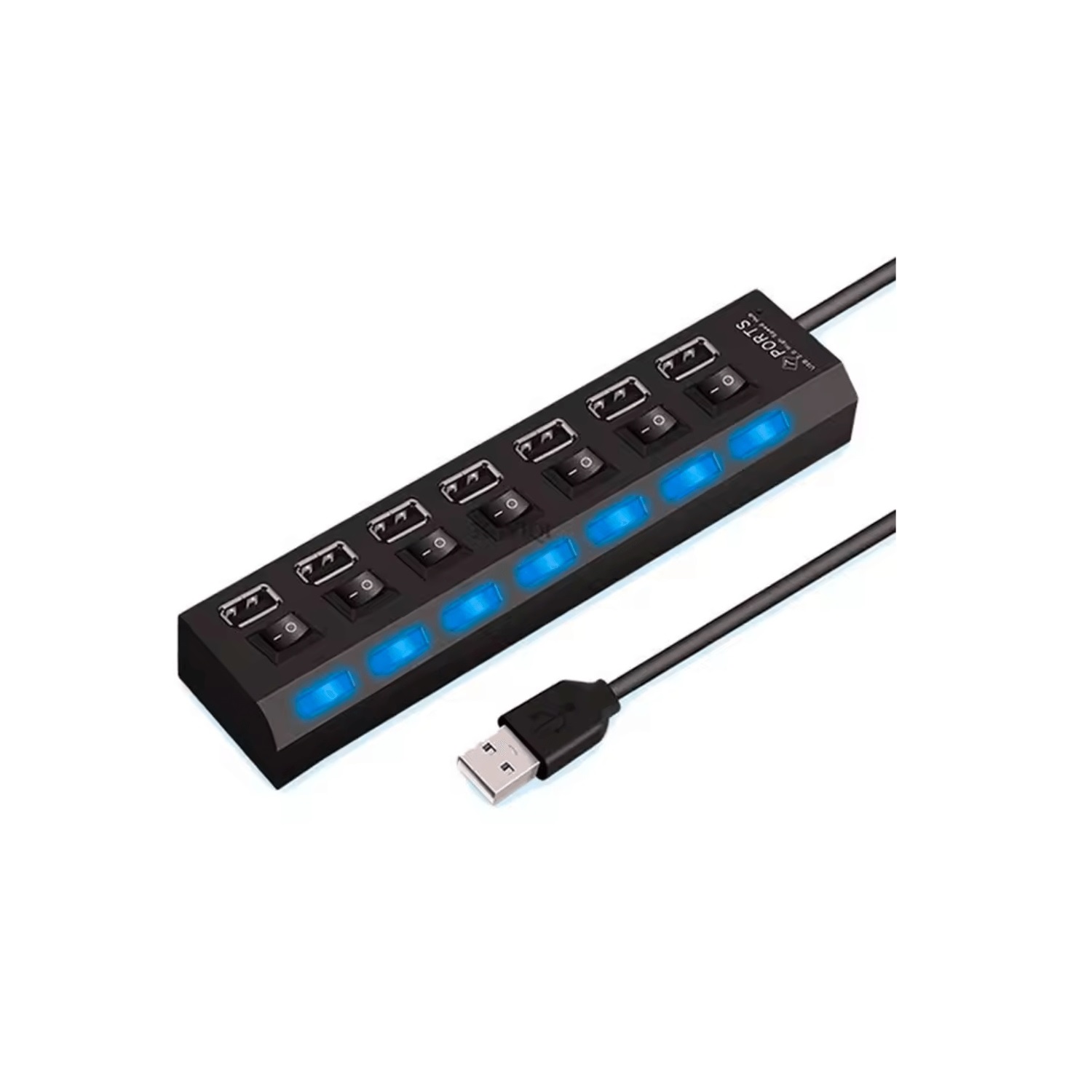 ADAPTADOR HUB USB 2.0 7 PUERTOS INTERRUPTOR INDIVIDUAL - 1
