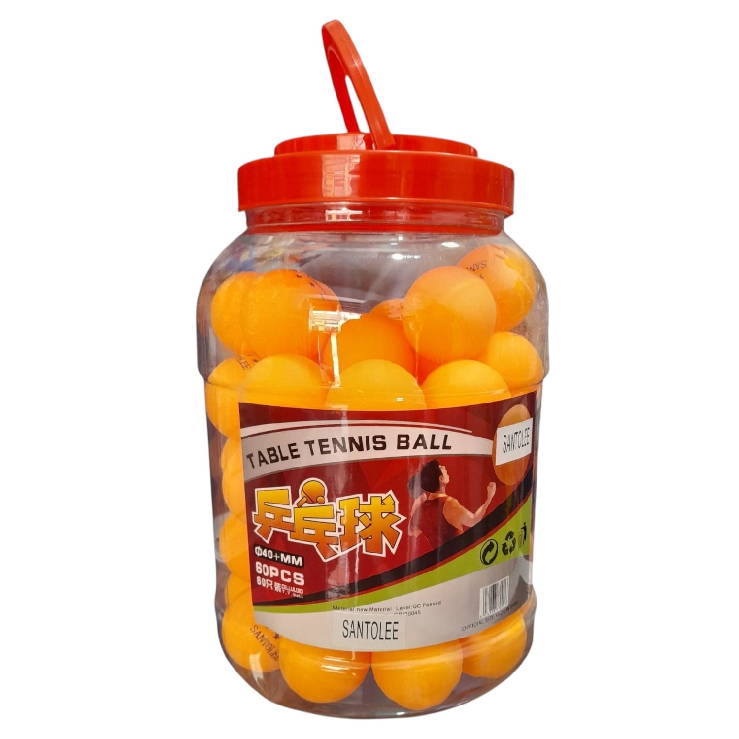 60 PELOTAS PING PONG TENIS MESA TRAINING CON FRASCO - 1