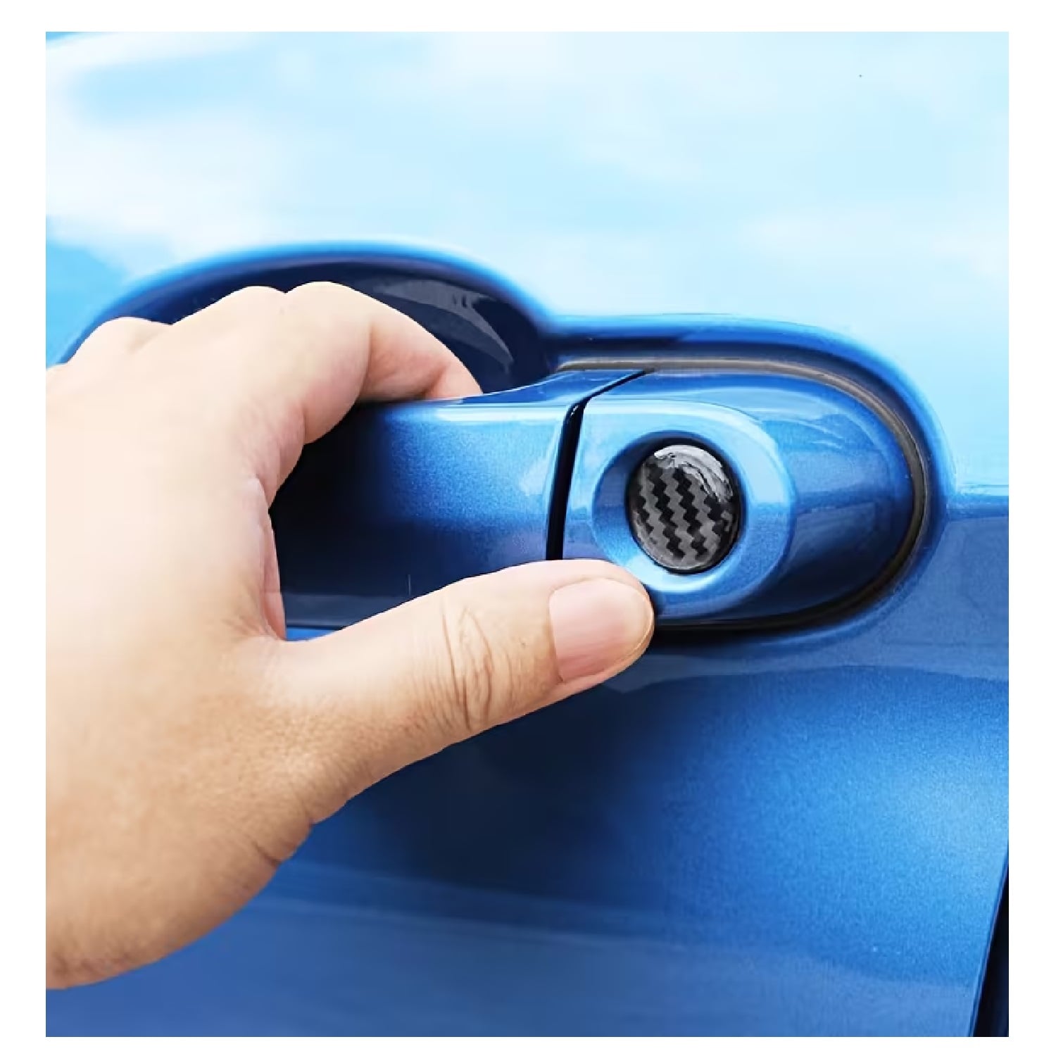 JUEGO DE 6 PEGATINAS PROTECTORAS DE 20 MM PARA AGUJERO DE LLAVE DE PUERTA DE COCHE TRANSPARENTE TM - 2