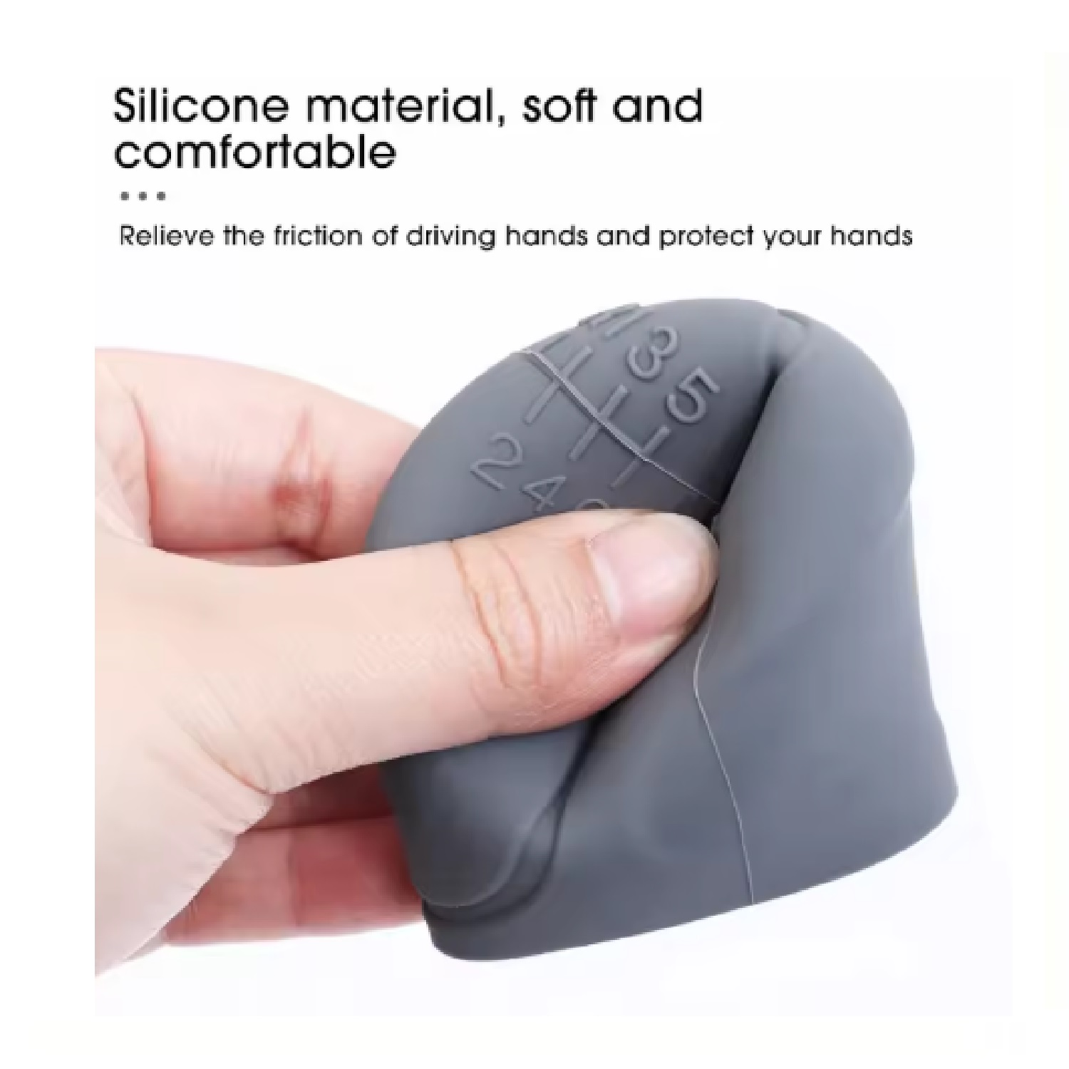 JUEGO DE 2 FUNDAS DE SILICÓN PARA PALANCA DE CAMBIOS Y FRENO DE AUTO COLOR GRIS TM - 3