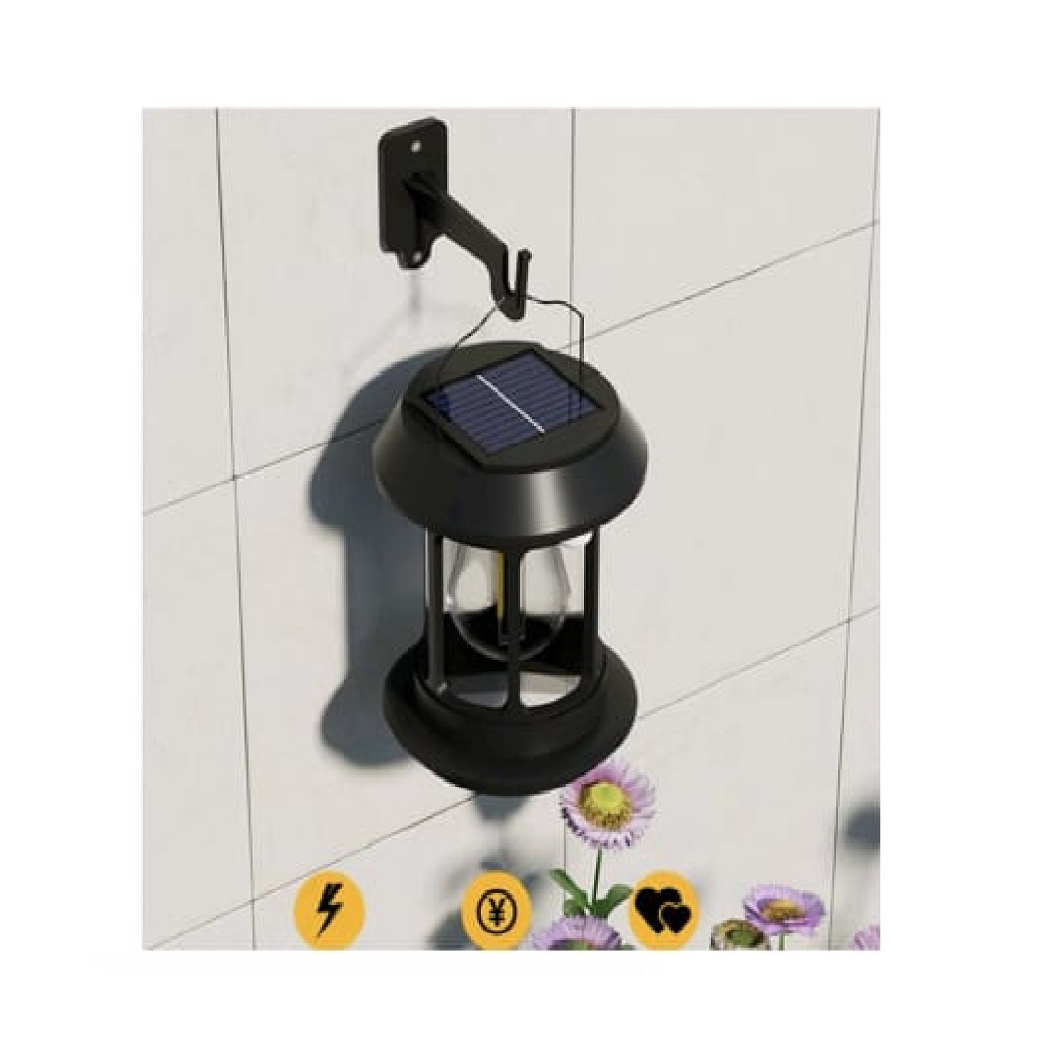 LÁMPARA FAROL SOLAR LED PARA INTERIORES Y EXTERIORES - 2