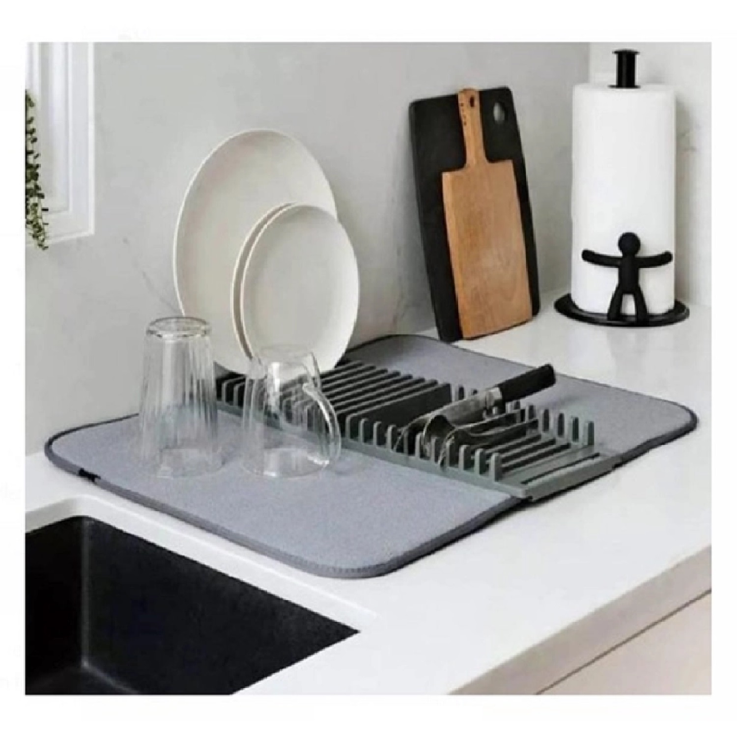 TAPETE ESCURRIDOR DE PLATOS PLEGABLE PARA COCINA - 2