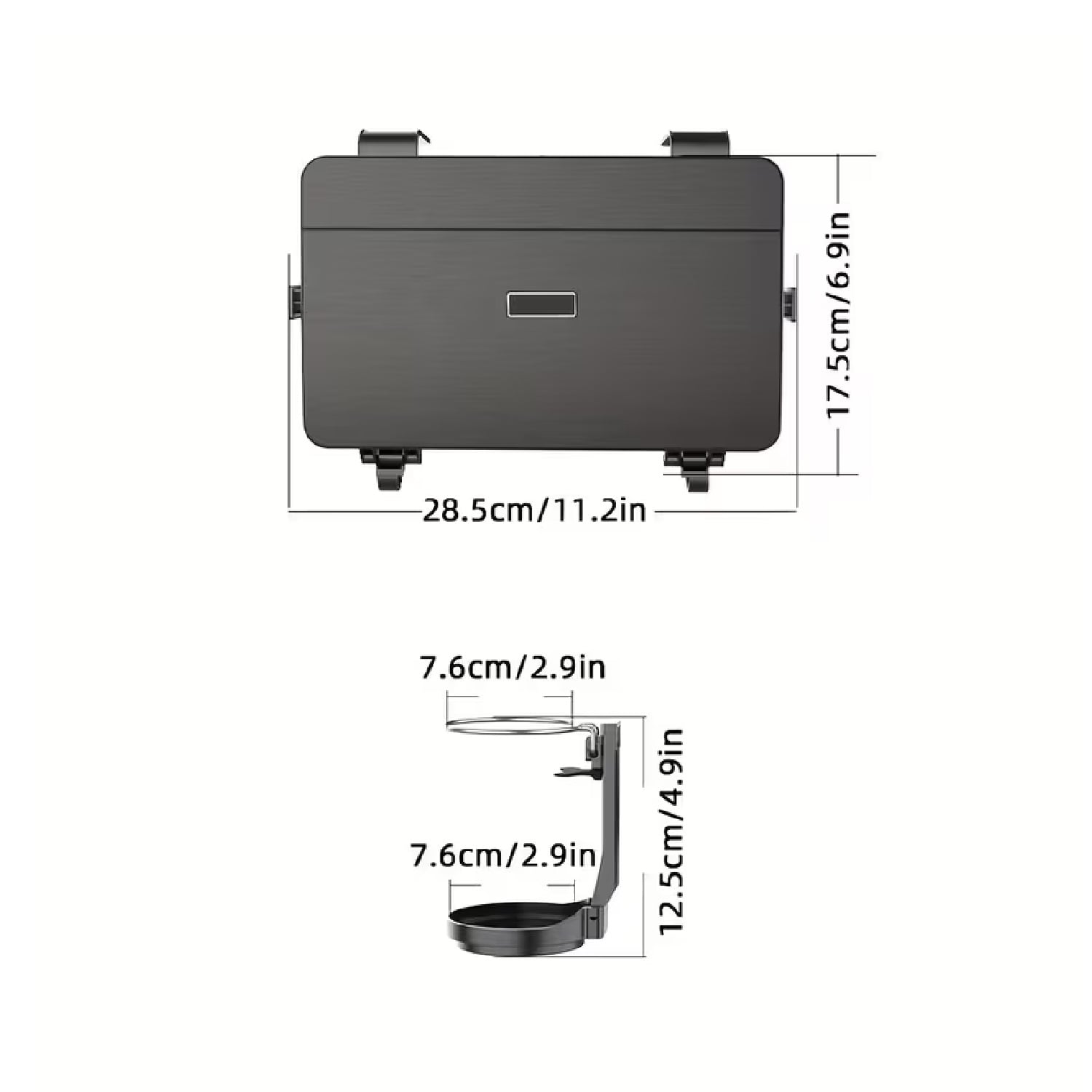 ORGANIZADOR PARA ASIENTO DE AUTO CON BANDEJA PLEGABLE,PORTAVASOS Y SOPORTE PARA CELULAR - 2