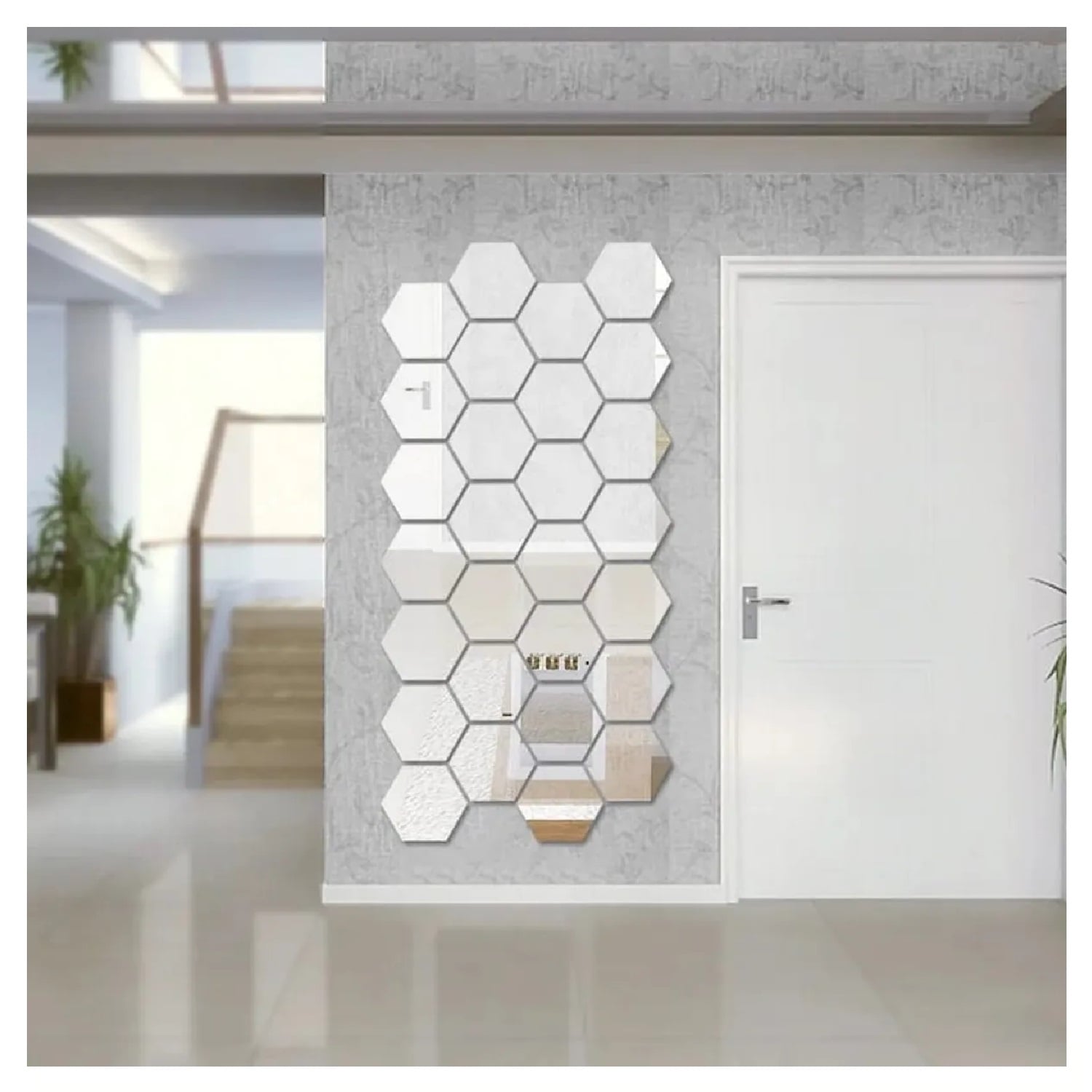 ESPEJOS HEXAGONALES DECORATIVOS AUTOADHESIVOS PACK X6 PARA PARED - 2