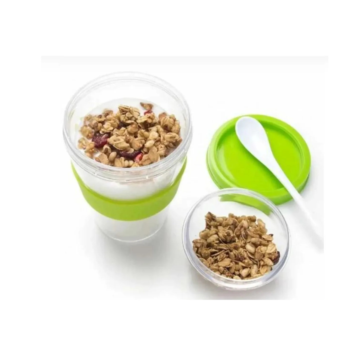 VASO PARA YOGURT CEREAL Y FRUTAS CON CUCHARA PARA MUJER - 4