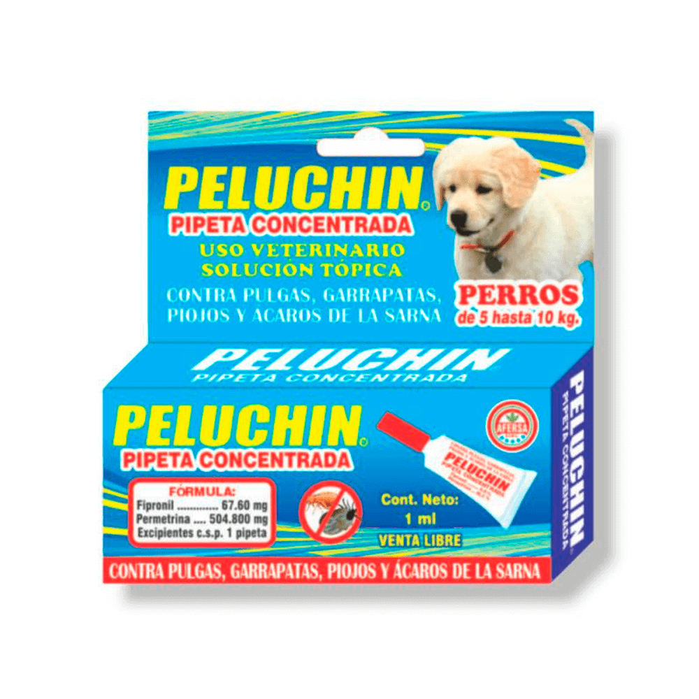 ANTIPULGAS PERRO PELUCHIN PIPETA 5 A 10KG 1 CONCENTRADA - 1