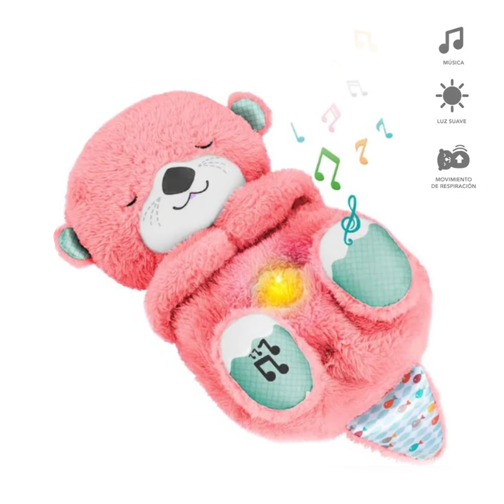 PELUCHE DE NUTRIA HORA DE DORMIR CON RESPIRACIÓN - ROSA - 1